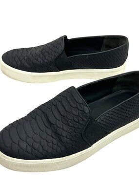 Vince Blair Alligator Leather Slip-On Sneakers Womens 6.5M Black